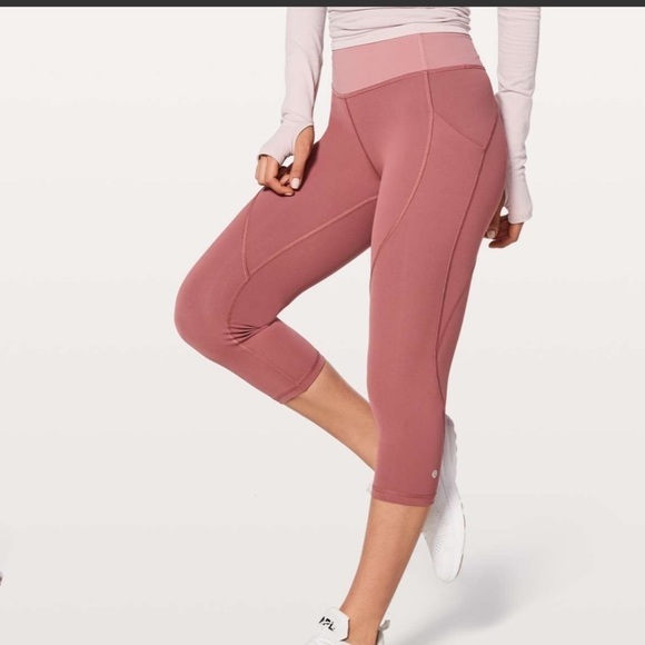 Lululemon Quick Feet Crop Auburn Quicksand - Picture 1 of 5